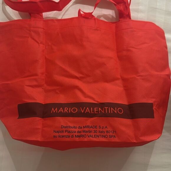 Mario Valentino Cherry Red Gold Tone Privilege Flap Chan Strap Purse - Picture 11 of 11